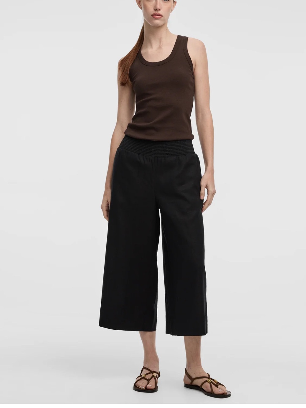 Reitmans Black Wide-Leg Crop Pants